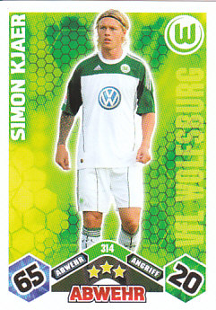 Simon Kjaer VfL Wolfsburg 2010/11 Topps MA Bundesliga #314